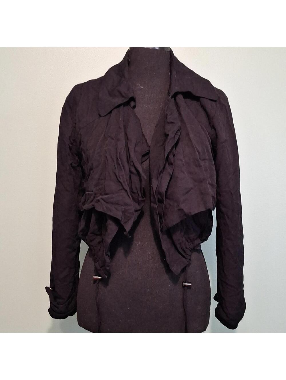 BB Dakota Black drape cropped jacket Size Small